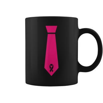 Pink Ribbon Tie Breast Cancer Awareness Coffee Mug | Mazezy