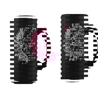 Pink Sunflower Support The Fighters Breast Cancer Awareness Coffee Mug | Mazezy