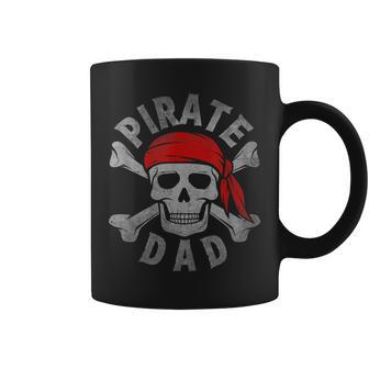 Pirate Dad Skull Jolly Roger Crossbones Birthday Pirate Coffee Mug | Mazezy