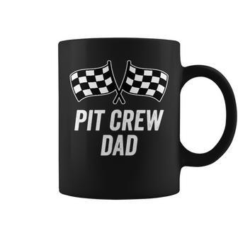 Pit Crew Dad Checkered Flag Hosting Race Car Birthday Partie Funny Gifts For Dad Coffee Mug | Mazezy