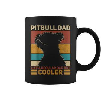 Pitbull Dad Like A Regular Dad But Cooler Pit Bull Owner Dog Coffee Mug - Seseable