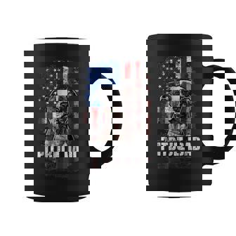 Pitbull Dad Men Proud American Flag Pull Dog Coffee Mug | Mazezy
