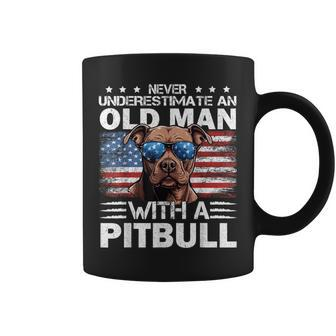 Pitbull Pittie Dog Breed Never Underestimate An Old Man Coffee Mug | Mazezy
