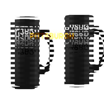 Pittsburgh 412 Pride Love Yinzer Faded Pa Letters Pgh Coffee Mug | Mazezy