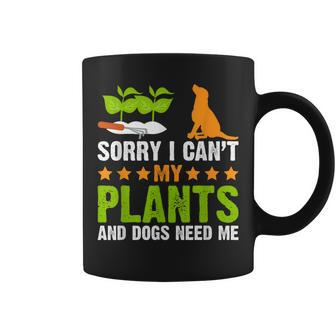Plants And Dog Lover Gardener Funny Gardening And Dogs Lover Coffee Mug - Seseable