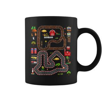 Play Cars And Train On Dads Back Mat Road Car Race Track Coffee Mug - Seseable