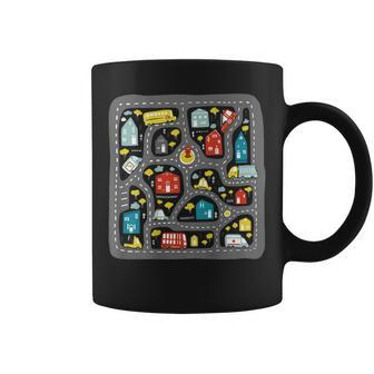 Play Cars On Dad's Back Mat Road Car Race Track Massage Coffee Mug - Monsterry