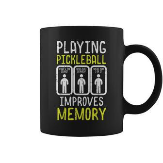 Playing Pickleball Improves Memory Pickle Ball Kid Coffee Mug - Seseable