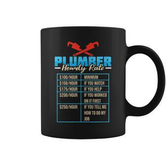 Plumber Hourly Rate | Funny Job Plumbing Gift For Mens Coffee Mug | Mazezy
