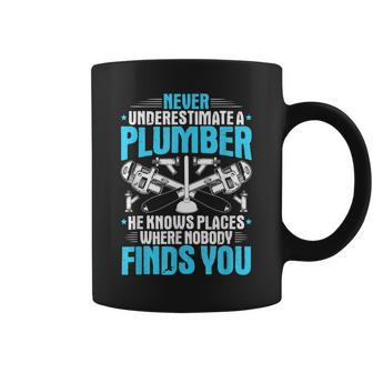 Plumbing Never Underestimate A Plumber Coffee Mug - Monsterry CA