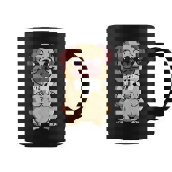 Poker Pug Lover Cute Dog Playing Cards Gambler Gambling Coffee Mug | Mazezy