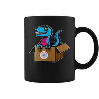 Poly Pride Flag - Cute T-Rex Dinosaur Polyamory Pride Coffee Mug | Mazezy