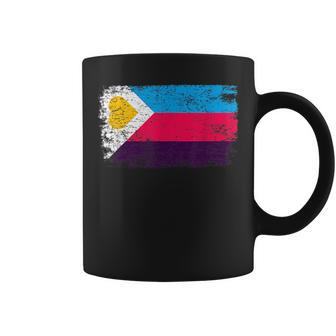 Polyamory New Pride Flag - Polyamorous Throuple Coffee Mug - Seseable
