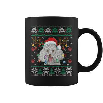 Poodle Christmas Santa Reindeer Ugly Sweater Dog Lover Coffee Mug | Mazezy
