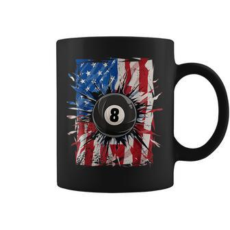 Pool Snooker Billiards Player 8 Ball Usa American Flag Coffee Mug - Thegiftio UK