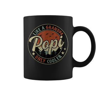 Popi Like A Grandpa Only Cooler Vintage Retro Fathers Day Coffee Mug | Mazezy