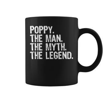 Poppy The Man The Myth The Legend Grandpa Gifts Christmas Coffee Mug | Mazezy