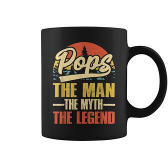 Pops Grandpa Dad Birthday Fathers Day Funny Men Legend Coffee Mug - Seseable