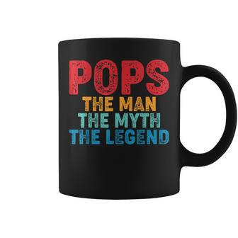 Pops The Man The Myth The Legend Fathers Day Grandpa Coffee Mug - Monsterry AU