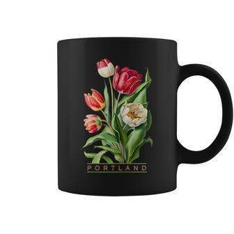 Portland Women Botanical Tulip Lovers Gardeners Souvenir Coffee Mug | Mazezy