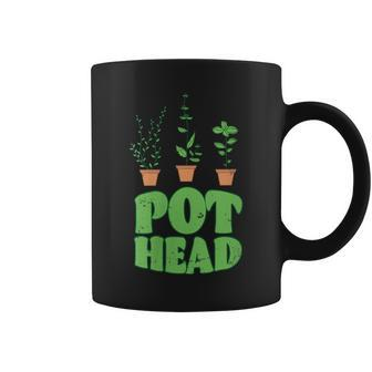 Pot Head Hilarious Funny Organic Gardening Green Houseplant Gift For Womens Coffee Mug | Mazezy