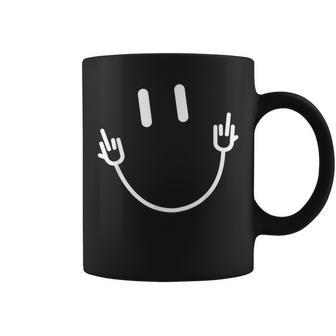 Power Socket Smile Middle Finger Hand Icon Meme Electrician Electrician Funny Gifts Coffee Mug | Mazezy