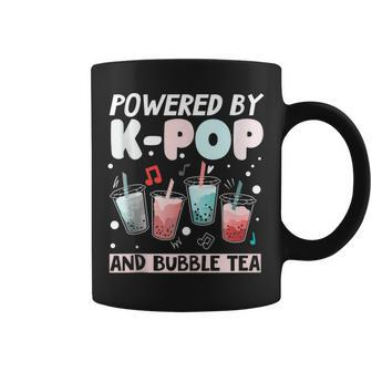 Powered By Kpop And Bubble Tea - Korean - Cute Boba Milk Tea Coffee Mug | Mazezy