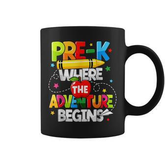 Pre K Where The Adventure Begins Back To School Teacher Coffee Mug | Mazezy