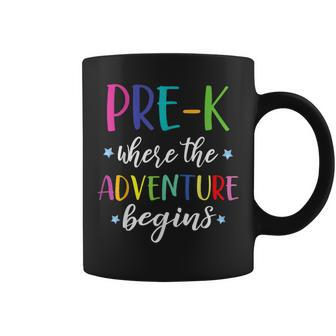 Pre K Teacher Adventure Begins First Day Preschool Teachers Coffee Mug - Thegiftio UK
