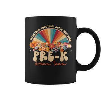 Prek Dream Team Retro Groovy Rainbow Back To School Teacher Coffee Mug - Thegiftio UK