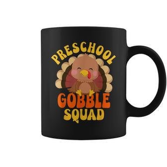 Preschool Gobble Squad Cute Turkey Thanksgiving Teacher Coffee Mug - Thegiftio UK