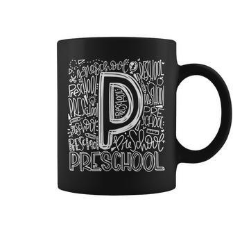 Preschool Typography Team Pre-K Teacher Back To School Coffee Mug | Mazezy
