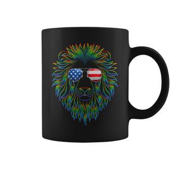 Pride Of The United State Lion With Usa Sunglasses Coffee Mug | Mazezy