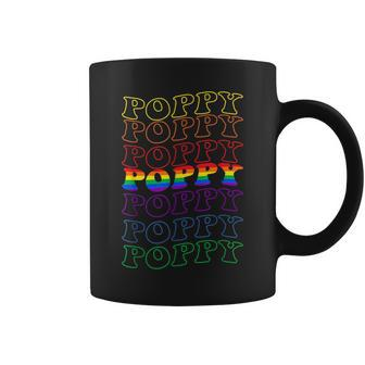 Pride Poppy Lgbtq Groovy Rainbow Flag Lgbt Fathers Day Coffee Mug | Mazezy