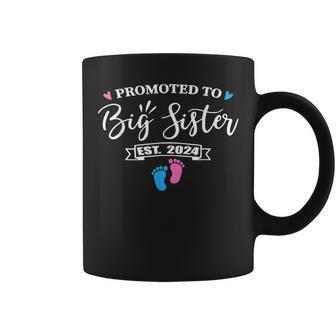 Promoted To Big Sister Est 2024 Pink Or Blue Big Sis Coffee Mug | Mazezy