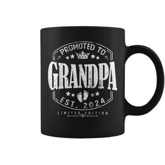 Promoted To Grandpa 2024 Grandparents Baby Announcement Men Coffee Mug - Monsterry UK