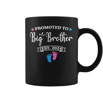 Promoted To Big Brother Est 2024 Pink Or Blue Bro Love You Coffee Mug - Seseable