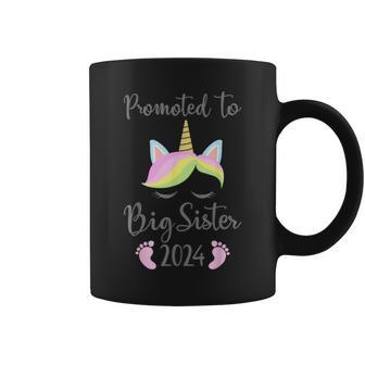 Promoted To Big Sister 2024 With Unicorn For New Baby Shower Coffee Mug - Monsterry CA