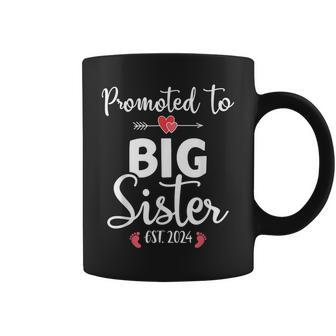 Promoted To Big Sister Est 2024 For Pregnancy Announcement Coffee Mug - Seseable