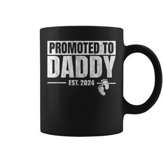 Promoted To Daddy Est 2024 Fathers Day First Time Dad Coffee Mug - Seseable