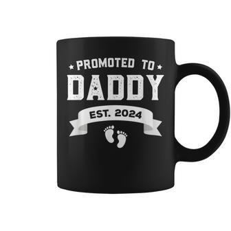 Promoted To Daddy Est 2024 New Dad Gift First Daddy Coffee Mug - Thegiftio UK
