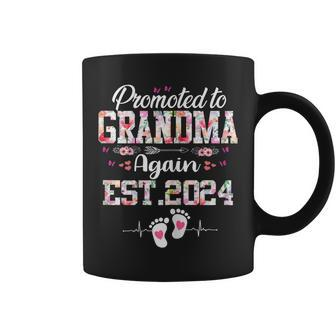Promoted To Grandma Again 2024 Cute Baby Announcement Women Coffee Mug | Mazezy
