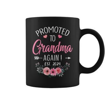 Promoted To Grandma Again 2024 Mothers Day Coffee Mug - Seseable