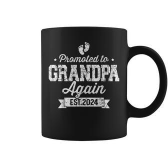 Promoted To Grandpa 2024 Again Fathers Day Soon To Be Pappy Coffee Mug | Mazezy AU
