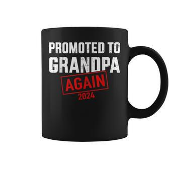 Promoted To Grandpa 2024 Again For New Baby Grandfather Coffee Mug | Mazezy CA