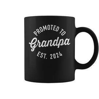Promoted To Grandpa 2024 For New Baby Shower Granddad Coffee Mug - Seseable