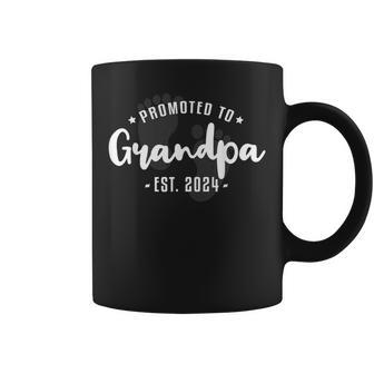 Promoted To Grandpa Est 2024 Grandfather To Be Fathers Day Coffee Mug - Thegiftio UK