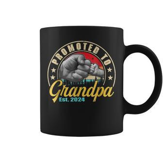 Promoted To Grandpa Est 2024 Men Vintage First Time Grandpa Coffee Mug - Seseable