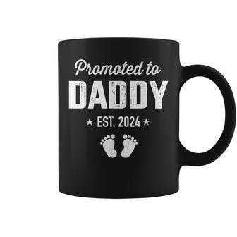 Promoted To New Daddy 2024 Soon To Be Dad Fathers Day Coffee Mug - Seseable