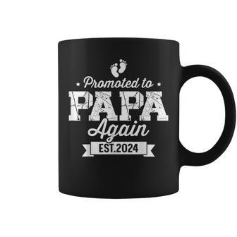 Promoted To Papa 2024 Again Fathers Day Soon To Be Dad Coffee Mug | Mazezy UK